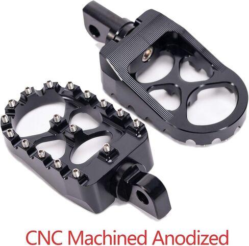 Hopider CNC Wide Foot Pegs 360° Roating MX Chopper Bobber Style for harley Dyna Sportster Fatboy Iron 883,Black in Saudi Arabia