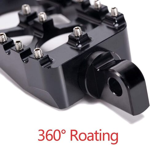 Hopider CNC Wide Foot Pegs 360° Roating MX Chopper Bobber Style for harley Dyna Sportster Fatboy Iron 883,Black in Saudi Arabia