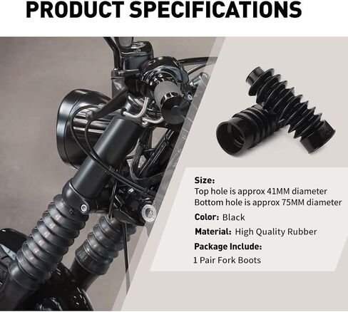 NEWSMARTS Motorcycle 39mm Fork Covers Front Rubber Gaiters Gators Shock Boots for Harley Sportster XL883 1200 / Dyna FXD Powersports Fork Guards in Saudi Arabia