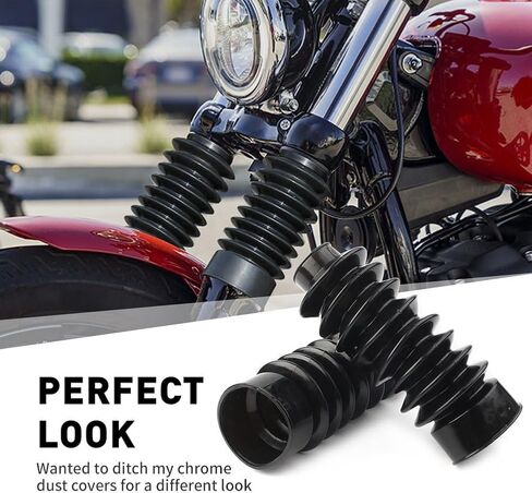 NEWSMARTS Motorcycle 39mm Fork Covers Front Rubber Gaiters Gators Shock Boots for Harley Sportster XL883 1200 / Dyna FXD Powersports Fork Guards in Saudi Arabia