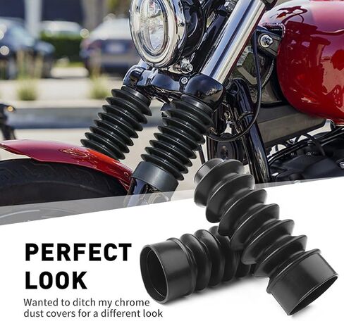 NEWSMARTS Motorcycle 39mm Fork Covers Front Rubber Gaiters Gators Shock Boots for Harley Sportster XL883 1200 / Dyna FXD Powersports Fork Guards in Saudi Arabia