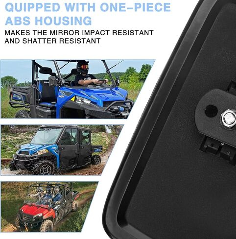 مرآة الرؤية الخلفية Ranger، مرايا الرؤية الخلفية المحدبة مركز UNIGT المتوافقة مع 2017-2023 Polaris Ranger 500 570 900 XP 1000 XP/Crew تناسب علامة التبويب المنسدلة للتثبيت في المصنع 2879969 in Kuwait