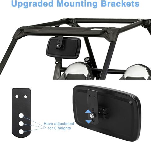مرآة الرؤية الخلفية Ranger، مرايا الرؤية الخلفية المحدبة مركز UNIGT المتوافقة مع 2017-2023 Polaris Ranger 500 570 900 XP 1000 XP/Crew تناسب علامة التبويب المنسدلة للتثبيت في المصنع 2879969 in Kuwait