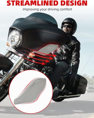 Amazicha Black Fairing Air Deflectors Side Wings Windshield Side Cover Shield Compatible for Harley Davidson Street Glide Electra Glide Tri Glide 1996-2013 in Kuwait