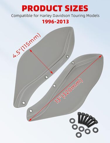 Amazicha Black Fairing Air Deflectors Side Wings Windshield Side Cover Shield Compatible for Harley Davidson Street Glide Electra Glide Tri Glide 1996-2013 in Kuwait