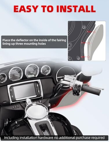 Amazicha Black Fairing Air Deflectors Side Wings Windshield Side Cover Shield Compatible for Harley Davidson Street Glide Electra Glide Tri Glide 1996-2013 in Kuwait