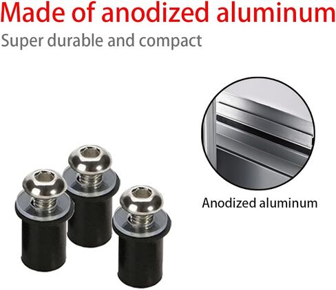 10PCS Motorcycle Windshield Bolts Screws Kit, Aluminum Alloy Motorbike Windscreen Body Mounting Bolts Nuts, Compatible with Motorcycle Cowls Well Nuts Fairing Fasteners Screw (Black) in Saudi Arabia