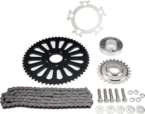 MoKitDora Dyna Softail Belt to Chain Drive Transmission Sprocket Conversion Kit for Harley 2006-2017 Dyna & 2008-up Softail Models, Upgraded in Saudi Arabia