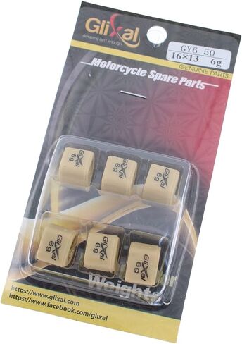 Glixal 16x13mm منزلقات مضلعة عالية الأداء، أوزان أسطوانة السباق المنزلقة 139QMB GY6 50cc - 100cc سكوتر الدراجة ATV (6 جرام) in Kuwait