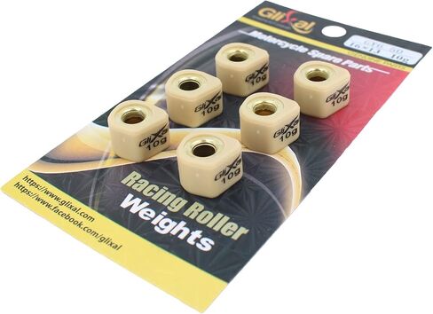 Glixal 16x13mm منزلقات مضلعة عالية الأداء، أوزان أسطوانة السباق المنزلقة 139QMB GY6 50cc - 100cc سكوتر الدراجة ATV (6 جرام) in Kuwait