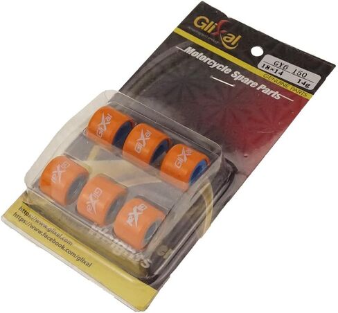 Glixal ATKS-04019 18x14mm High Performance Racing Variator Roller Weights Set 152QMI 157QMJ GY6 125cc 150cc Scooter Moped ATV Go-Kart (11 gram) in Saudi Arabia