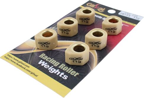 Glixal 18x14mm منزلقات مضلعة عالية الأداء، أوزان أسطوانة السباق المنزلقة 152QMI 157QMJ GY6 125cc 150cc سكوتر الدراجة ATV (11 جرام) in Kuwait