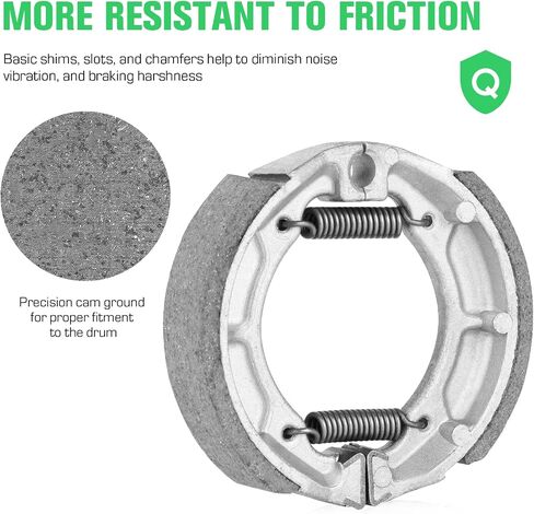 Youxmoto Front Rear Brakes Brake Shoes Drum for Yamaha Grizzly 125 YFM125 2004-2013/ Breeze 125 YFA1 1992-2004/ Raptor 50 YFM50 2004-2008/ Raptor 80 2002-2008/ Badger YFM80 1992-2001 in Saudi Arabia