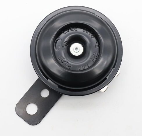 LVEE DL70 Universal Motorcycle Horn Waterproof Round Loud 12V 1.5A 105db small Electric round powersports horns for Motorcycle ATV scooter UTV dirt bike ebike (Black) in Saudi Arabia