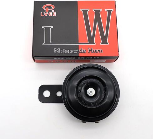 LVEE DL70 Universal Motorcycle Horn Waterproof Round Loud 12V 1.5A 105db small Electric round powersports horns for Motorcycle ATV scooter UTV dirt bike ebike (Black) in Saudi Arabia