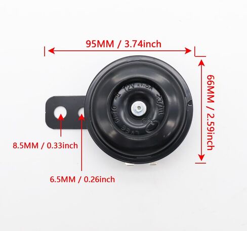 LVEE DL70 Universal Motorcycle Horn Waterproof Round Loud 12V 1.5A 105db small Electric round powersports horns for Motorcycle ATV scooter UTV dirt bike ebike (Black) in Saudi Arabia