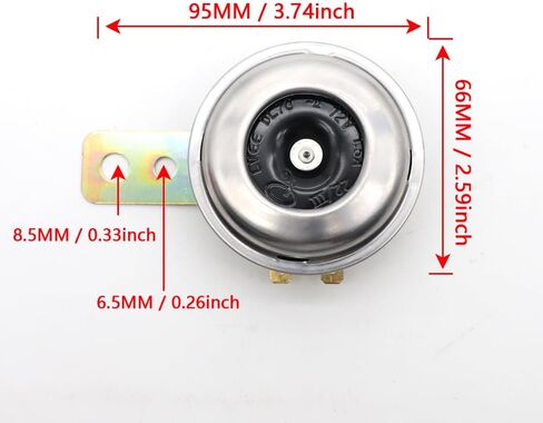 LVEE DL70 Universal Motorcycle Horn Waterproof Round Loud 12V 1.5A 105db small Electric round powersports horns for Motorcycle ATV scooter UTV dirt bike ebike (Black) in Saudi Arabia