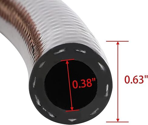 خط الوقود البحري 3/8 بوصة 6FT مع مشابك خرطوم فولاذية لمبة أولية، مجموعة تجميع خط وقود القارب العالمي 3/8 بوصة متوافقة مع خط وقود قوارب ياماها الخارجية RVs والجرارات والقوارب in Kuwait