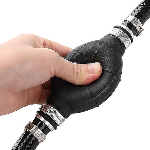 خط الوقود البحري 3/8 بوصة 6FT مع مشابك خرطوم فولاذية لمبة أولية، مجموعة تجميع خط وقود القارب العالمي 3/8 بوصة متوافقة مع خط وقود قوارب ياماها الخارجية RVs والجرارات والقوارب in Kuwait