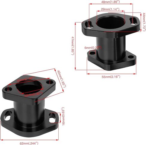 FVRITO Performance Racing مدخل أنبوب السحب متوافق مع Predator 212ccc ct200u GX160 GX200 6.5HP OHV الصينية 196cc استنساخ محركات الدراجة الصغيرة Go Kart أسود in Kuwait