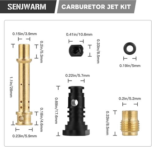 مجموعة نفاثة رئيسية للمكربن ​​لـ Predator 212cc 196cc 6.5hp GX160 GX200 Baja Warrior MB200 CT200U BT200X KT196 أنبوب مستحلب أنبوب منخفض السرعة. 036.037 .038 لدراجة صغيرة بمحرك TrailMaster MB200 Go Kart in Kuwait