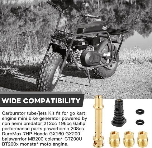 مجموعة نفاثة رئيسية للمكربن ​​لـ Predator 212cc 196cc 6.5hp GX160 GX200 Baja Warrior MB200 CT200U BT200X KT196 أنبوب مستحلب أنبوب منخفض السرعة. 036.037 .038 لدراجة صغيرة بمحرك TrailMaster MB200 Go Kart in Kuwait