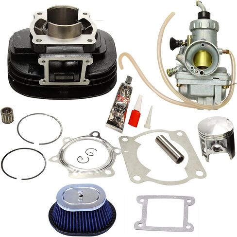 مجموعة أدوات إعادة بناء مكبس أسطوانة المكربن ​​BLACKHORSE-RACING متوافقة مع Yamaha Blaster 200 YFS200 1988-2006، يستبدل # 2XJ-11311-02-00 5VM-14101-00-00 in Saudi Arabia