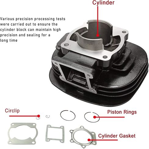 مجموعة أدوات إعادة بناء مكبس أسطوانة المكربن ​​BLACKHORSE-RACING متوافقة مع Yamaha Blaster 200 YFS200 1988-2006، يستبدل # 2XJ-11311-02-00 5VM-14101-00-00 in Saudi Arabia