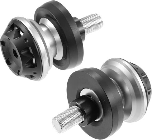 X AUTOHAUX 2 قطعة 10 مللي متر M10x1.5 الفضة لهجة دراجة نارية من سبائك الألومنيوم سوينغ الذراع بكرات المتزلجون حامل in Kuwait