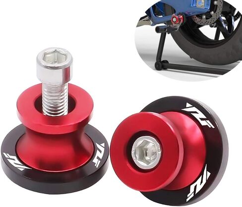 Motorcycle Swing Arm Sliders Spools 2pcs 6MM CNC Swing Arm Stand Screw for Yamaha YZF R1 R3 R6 R6S R25 R15 R125 600R (Black) in Saudi Arabia
