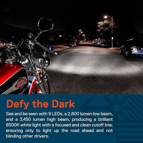 TRUE MODS 5.75 بوصة مصباح أمامي LED Harley لـ Harley Davidson [طلاء الكروم] [HALO DRL] [متوافق مع DOT] مصباح أمامي LED دائري للدراجات النارية Dyna Street Bob Super Wide Glide Low Rider Night Rod Train Softail in Saudi Arabia