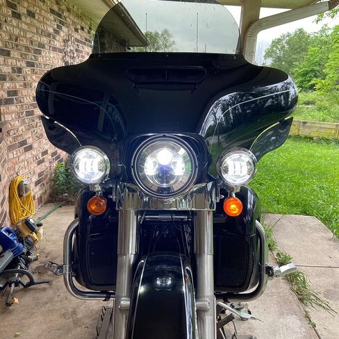 SUNPIE متوافقة مع مجموعة مصابيح الضباب LED للدراجة النارية H_arley مقاس 7 بوصات، متوافقة مع Road King، متوافقة مع Road Glide وStreet Glide وElectra Glide in Kuwait