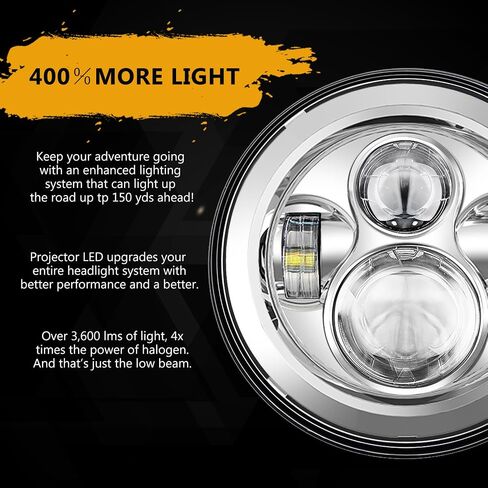SUNPIE متوافقة مع مجموعة مصابيح الضباب LED للدراجة النارية H_arley مقاس 7 بوصات، متوافقة مع Road King، متوافقة مع Road Glide وStreet Glide وElectra Glide in Kuwait