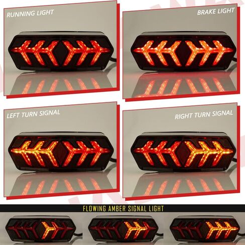 Grom Integrated Tail Light with Turn Signal Sequential Led SMD Motorcycle Taillight assembly Flowing Compatible with Honda Grom 2014-2022 2020 MSX125 SF CBR650F/R CTX700 CTX700N(Clear lens) in Saudi Arabia