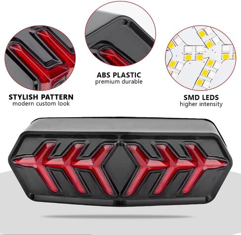 Grom Integrated Tail Light with Turn Signal Sequential Led SMD Motorcycle Taillight assembly Flowing Compatible with Honda Grom 2014-2022 2020 MSX125 SF CBR650F/R CTX700 CTX700N(Clear lens) in Saudi Arabia