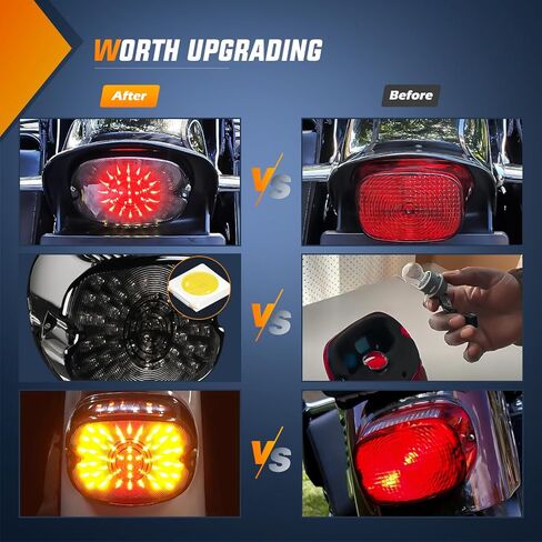 Nilight LED ضوء الذيل دراجة نارية الفرامل بدوره إشارة لوحة ترخيص القيادة الضوء الخلفي التوصيل المدخن والتشغيل لـ Harley Davidson Dyna Sportster 883 1200 Road King Glide Electra Heritage، ضمان لمدة عامين in Kuwait