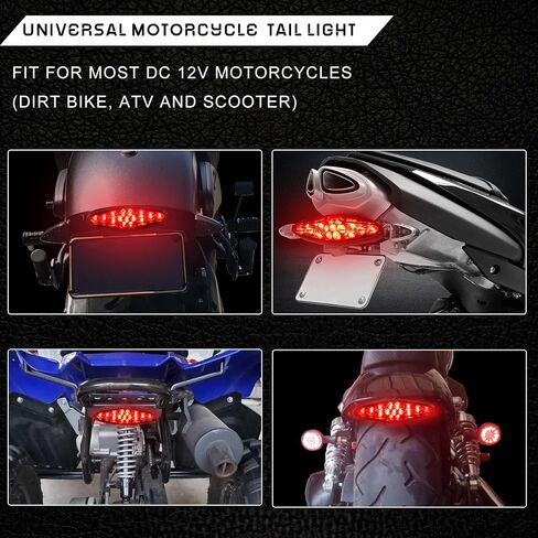 مصابيح الفرامل الخلفية LED 12 فولت من QUASCO Universal متوافقة مع Yamaha Honda Kawasaki سوزوكي 50cc 70cc 90cc 110cc 125cc Tao Tao Scooter Motorcycle in Kuwait
