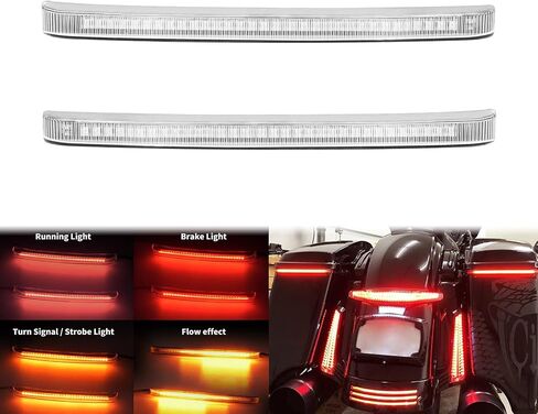 HDBUBALUS Smoke Saddlebag Tail Light LED Running Brake Sequential Turn Signal Lamp Fit for Harley Touring Street Gilde Road Gilde Road King Electra Glide Ultra Limited 2014-2023 in Saudi Arabia