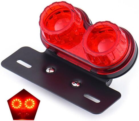 Anki HappiGo ANKIA 40-LED 40W مصباح خلفي للدراجة النارية مصباح تشغيل مدمج ومصباح إشارة الانعطاف مع دعامة لوحة ترخيص لدراجة Harly Motorcycle Street Bike Cruiser Chopper (أسود) in Kuwait