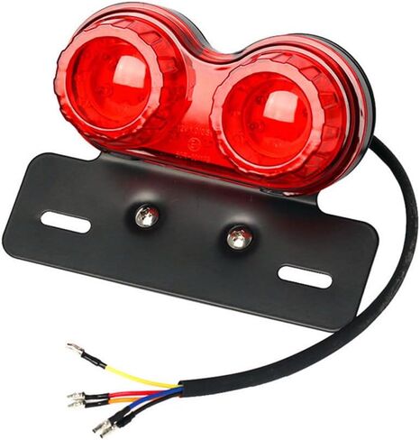 Anki HappiGo ANKIA 40-LED 40W مصباح خلفي للدراجة النارية مصباح تشغيل مدمج ومصباح إشارة الانعطاف مع دعامة لوحة ترخيص لدراجة Harly Motorcycle Street Bike Cruiser Chopper (أسود) in Kuwait
