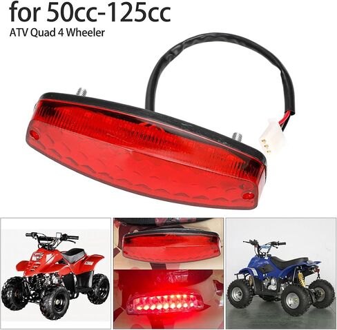 FVRITO 12V LED ضوء خلفي للفرامل لـ 50cc 70cc 90cc 110cc 125cc Taotao 110B Boulder B1 Coolster 3050C Vitacci HAWK Peace Roketa Sunl BMS Bamboo RPS Raider 6 ICEbear JCL الصينية رباعية ATV 4 عجلات in Kuwait