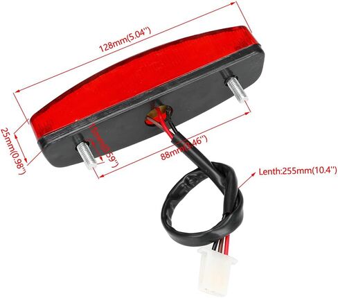 FVRITO 12V LED ضوء خلفي للفرامل لـ 50cc 70cc 90cc 110cc 125cc Taotao 110B Boulder B1 Coolster 3050C Vitacci HAWK Peace Roketa Sunl BMS Bamboo RPS Raider 6 ICEbear JCL الصينية رباعية ATV 4 عجلات in Kuwait