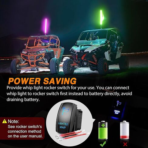 Nilight 1PC 3FT لولبي RGB Led سوط ضوء مع RGB مطاردة/رقص ضوء RF جهاز تحكم عن بعد مضاء هوائي السياط لـ Can-am ATV UTV RZR Polaris Dune Buggy 4 Wheeler Offroad Jeep Truck، ضمان لمدة عامين in Kuwait