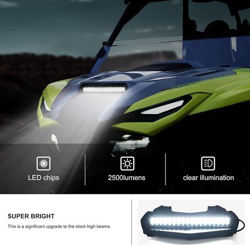 مصباح مغرفة من Kiwi Master متوافق مع Yamaha RMAX 1000 2021-2023 Wolverine RMAX2 / RMAX4 ملحقات LED ضوء مساعد أمامي أثناء النهار DRL أسود in Saudi Arabia
