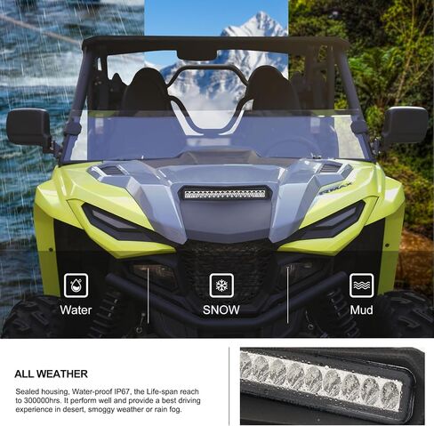 مصباح مغرفة من Kiwi Master متوافق مع Yamaha RMAX 1000 2021-2023 Wolverine RMAX2 / RMAX4 ملحقات LED ضوء مساعد أمامي أثناء النهار DRL أسود in Saudi Arabia