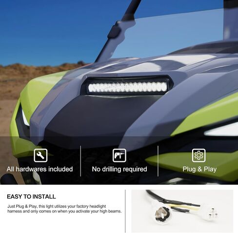 مصباح مغرفة من Kiwi Master متوافق مع Yamaha RMAX 1000 2021-2023 Wolverine RMAX2 / RMAX4 ملحقات LED ضوء مساعد أمامي أثناء النهار DRL أسود in Saudi Arabia