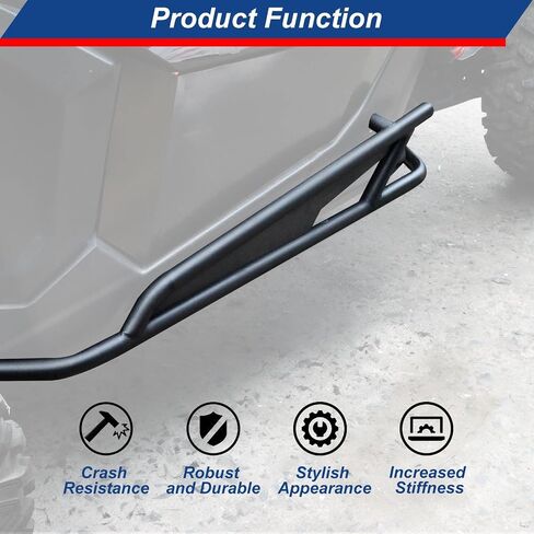 ELITEWILL X3 Rock Sliders Nerf Bars Kit OEM Style 2-Doors Tree Kickers متوافق مع Can Am Maverick X3 / Turbo/R 2017-2022 يستبدل OEM #715003438 وOEM #715002963 - أسود غير لامع in Saudi Arabia