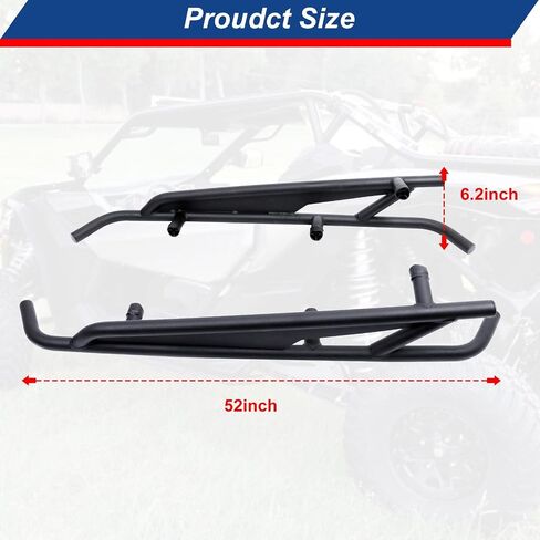 ELITEWILL X3 Rock Sliders Nerf Bars Kit OEM Style 2-Doors Tree Kickers متوافق مع Can Am Maverick X3 / Turbo/R 2017-2022 يستبدل OEM #715003438 وOEM #715002963 - أسود غير لامع in Saudi Arabia
