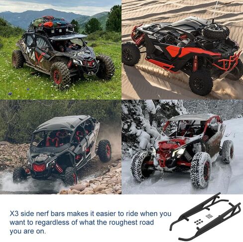 ELITEWILL X3 Rock Sliders Nerf Bars Kit OEM Style 2-Doors Tree Kickers متوافق مع Can Am Maverick X3 / Turbo/R 2017-2022 يستبدل OEM #715003438 وOEM #715002963 - أسود غير لامع in Saudi Arabia