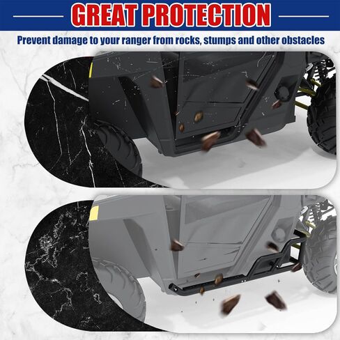 ELITEWILL Ranger XP1000 Rock Sliders Side Nerf Bars 2 Doors Rock Guards w/Step Fit for 2018-2023 Polaris Ranger XP 1000/2020-2023 Polaris Ranger 1000/1000 EPS/ 1000 Premium Replace OEM #2882530 in Kuwait